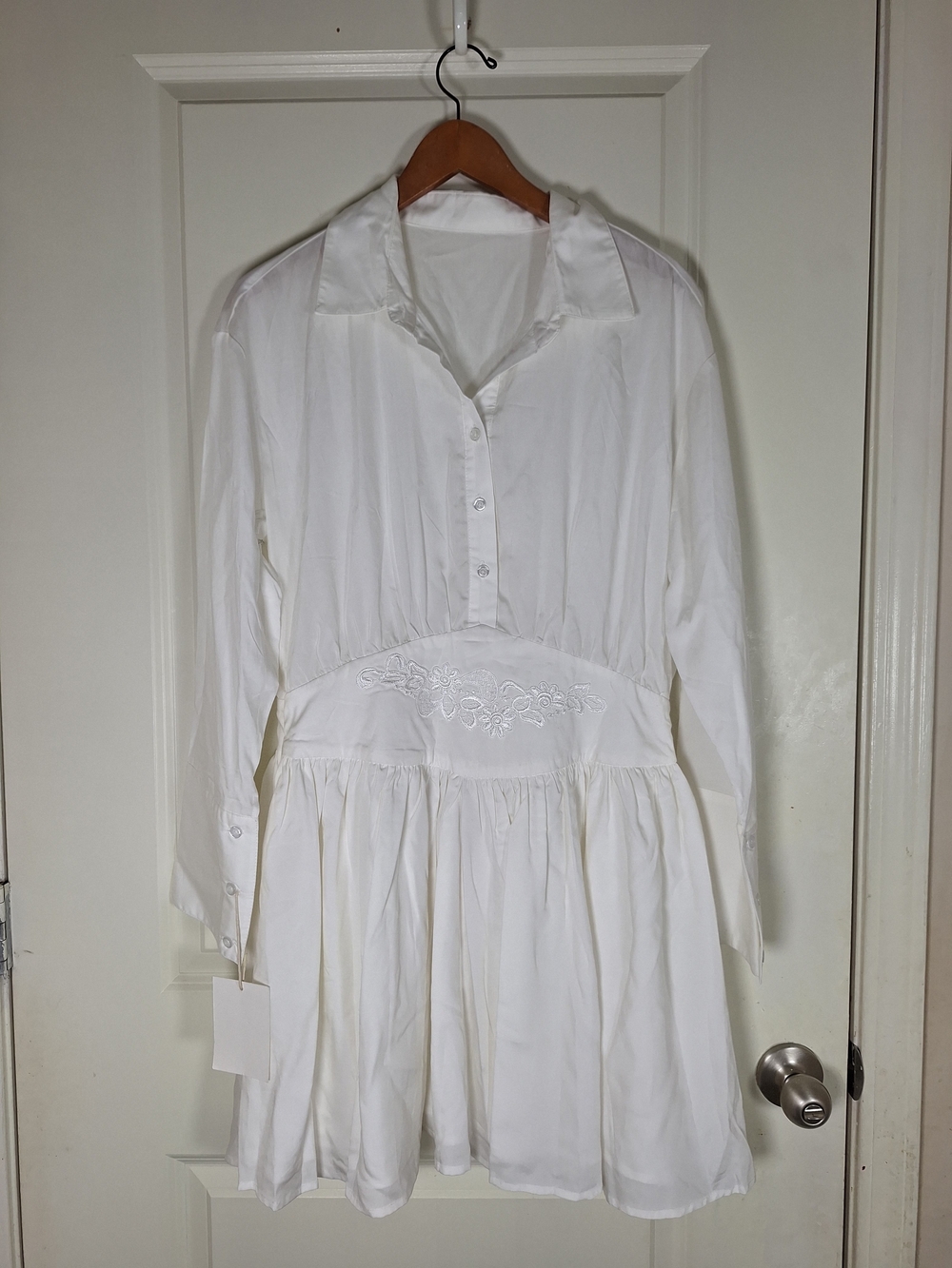 NWT Miss Circle Jamila White Shirt Mini Dress Size Large